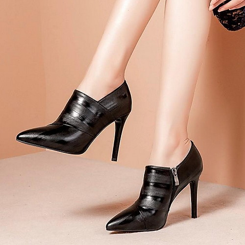 

Women's Boots Stiletto Heel Pointed Toe PU Booties / Ankle Boots Spring & Summer Brown / Black