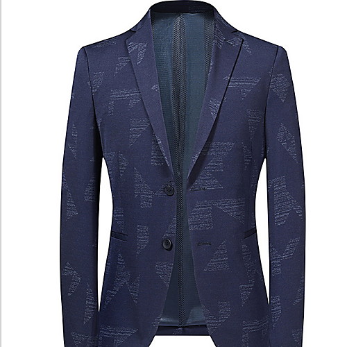 

Men's Blazer Notch Lapel Polyester Blue