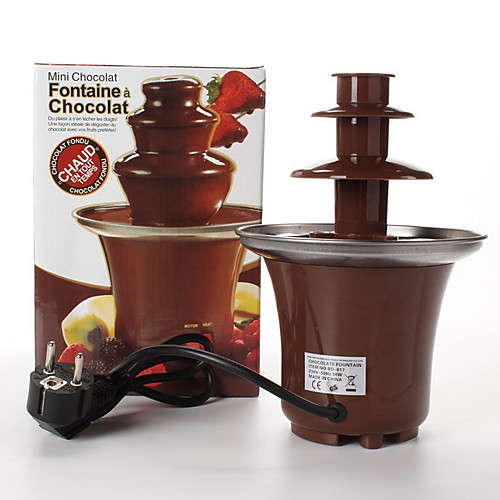 

Three-layer fondue chocolate fountain machine automatic melting tower waterfall hot pot melter 300g capacity
