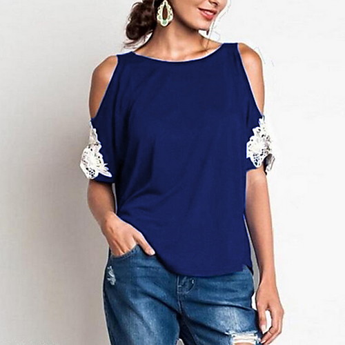

Women's Daily T-shirt - Color Block Wine