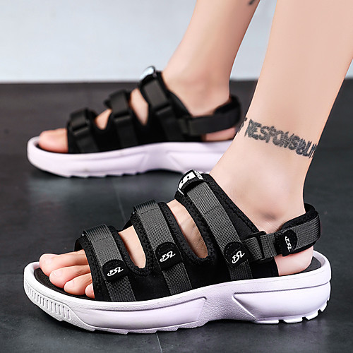 

Men's Canvas Spring & Summer Classic / British Sandals Walking Shoes Breathable Black / Gray
