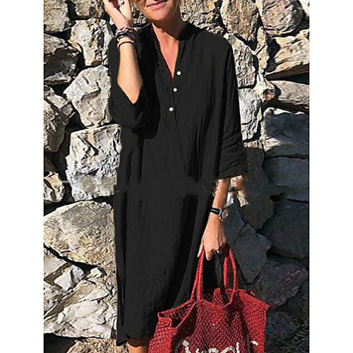 

Women's Yellow Red Dress Shirt Solid Color S M