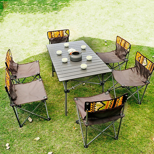 

Male Wolf Outdoor Folding Table And Chair Set Portable Picnic Table 7-piece Wild Self-driving Leisure Table And Chair