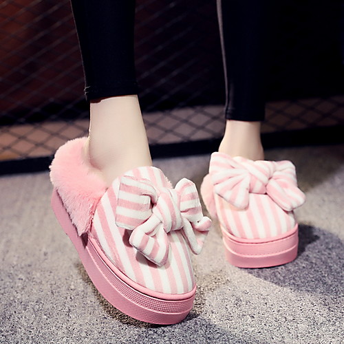 

Women's Slippers & Flip-Flops Flat Heel Round Toe Cotton Spring & Summer Fuchsia / Pink / Black