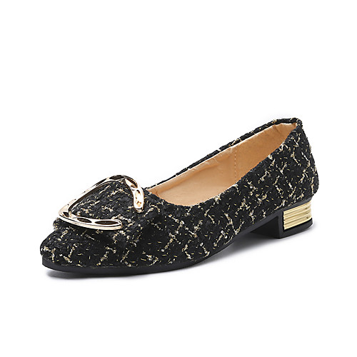 

Women's Flats 2020 Low Heel Pointed Toe Tissage Volant Vintage Spring & Fall / Spring & Summer Blue / White / Black / Party & Evening