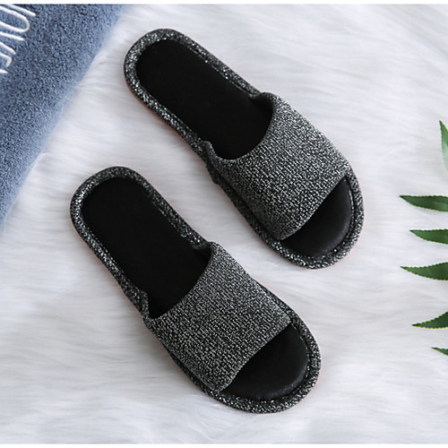 

Women's Slippers & Flip-Flops Flat Heel Open Toe Cotton Summer Pink / Blue / Black