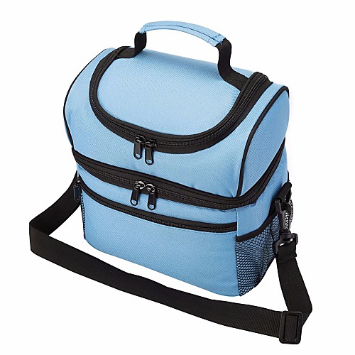 

Women's Zipper PU Top Handle Bag Solid Color Blue
