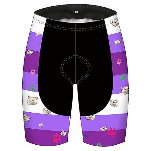 

21Grams Men's Cycling Shorts Bike Shorts Padded Shorts / Chamois Pants Breathable Quick Dry Ultraviolet Resistant Sports Cat Animal Lavender Mountain Bike MTB Road Bike Cycling Clothing Apparel Bike