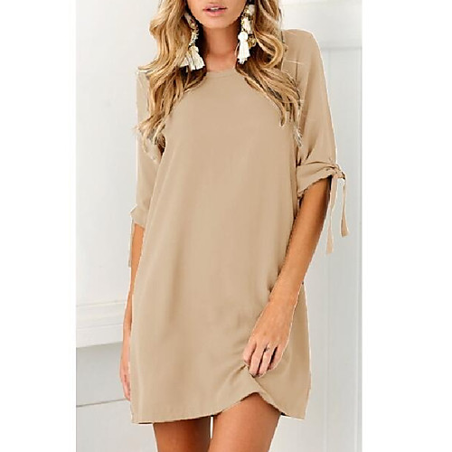 

Women's Purple Yellow Dress Shift Solid Color S M