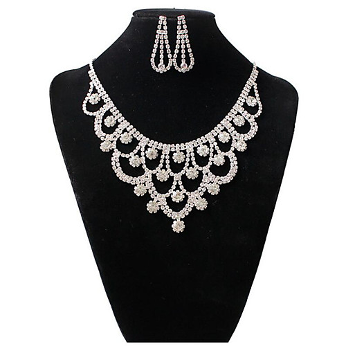 

Women's Jewelry Set Classic Flower Stylish Imitation Diamond Earrings Jewelry White For Party Evening Festival 1 set