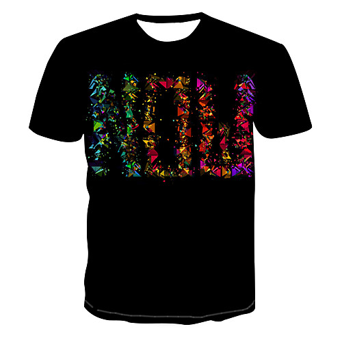

Men's Club Weekend Street chic / Punk & Gothic T-shirt - Color Block / 3D / Letter Print Black