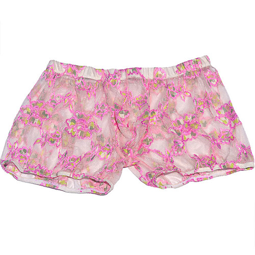 

Men's Lace Boxers Underwear - Normal Low Waist Blushing Pink One-Size