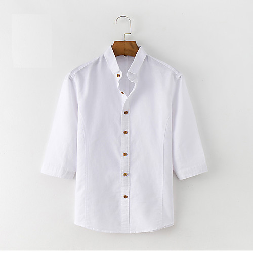 

Men's Daily Work Business / Basic Shirt - Solid Colored Blushing Pink