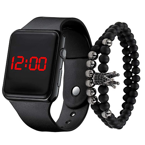 

Men Women Digital Watch Digital Modern Style Silicone Black 30 m LCD Cool Digital Casual Cool - RedGolden Purple Gold One Year Battery Life