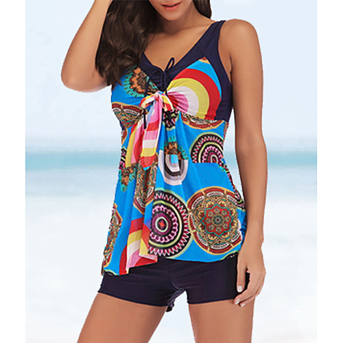 

Women's Purple Blue Black Bikini Swimwear Swimsuit - Geometric S M L Purple