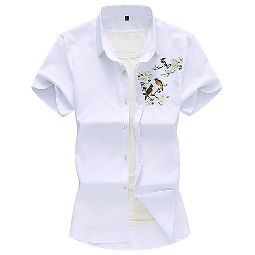 

Men's Daily Chinoiserie Shirt - Floral Print White