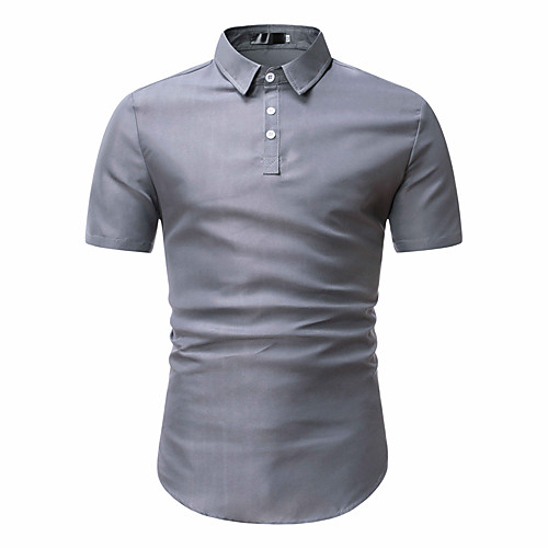 

Men's Work Weekend Business / Chinoiserie Shirt - Solid Colored Gray