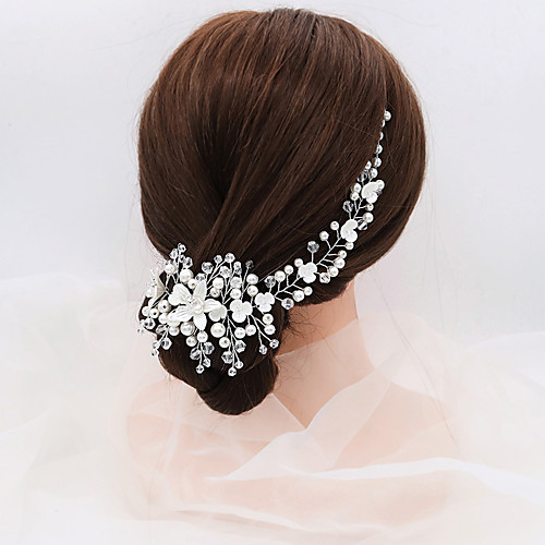 

Fashionable Jewelry Cubic Zirconia Alloy Headbands Hair Stick with Rhinestone Imitation Pearl Crystals 2pc Wedding Party Evening Headpiece