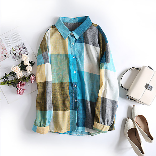 

Women's Daily Basic Shirt - Color Block Red