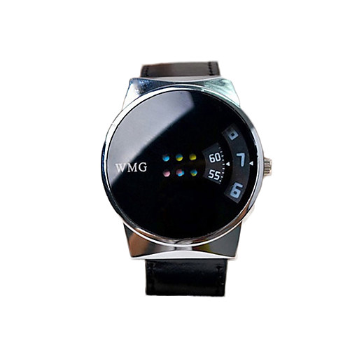

Dress Watch Quartz PU Leather Creative Casual Watch Cool Digital White Black