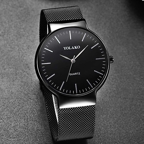 

Men's Steel Band Watches Quartz Modern Style Stainless Steel Black / Silver / Gold 30 m Creative Cool Analog Casual Fashion - Golden / Brown Gold Silver One Year Battery Life