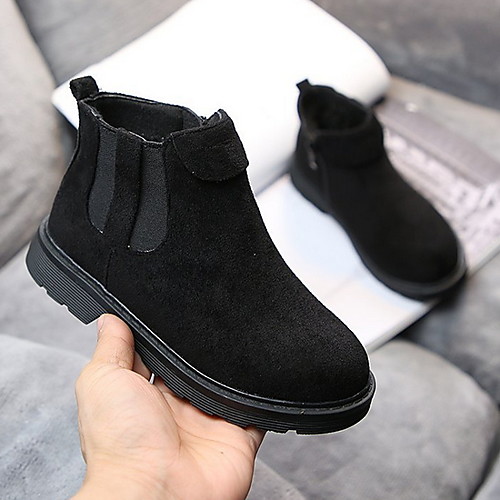 

Boys' Combat Boots PU Boots Little Kids(4-7ys) Black / Gray Spring