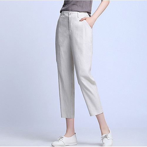

Women's Basic Harem Pants - Solid Colored Black Beige S M L