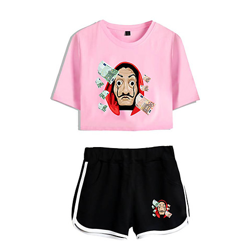 

Inspired by la casa de papel Dali Pants Cosplay Costume Pure Cotton Print Printing Shorts For Women's / T-shirt