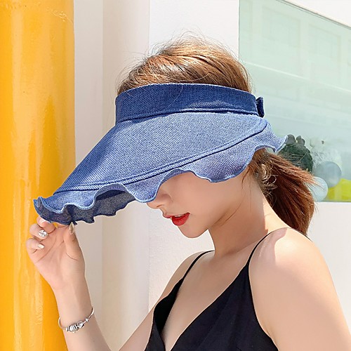 

Women's Party Active Basic Linen Sun Hat-Solid Colored Summer Fall Blue