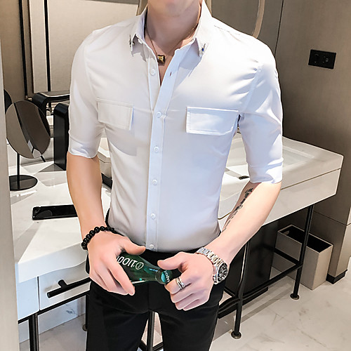 

Men's Daily Basic Shirt - Geometric White