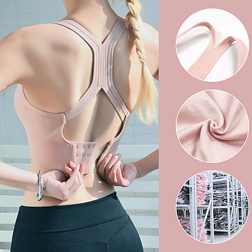

Women's Yoga Top Bra Top Solid Color Yellow Pink Orange Green Black Yoga Running Fitness Bra Top Sleeveless Sport Activewear Breathable Quick Dry Comfortable Stretchy Slim