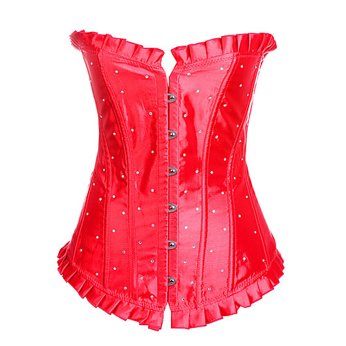 

Women's Plus Size Lace Up Corset Set - Sexy / Crystal / Rhinestone / Fashion, Lace up / Buckle Black Purple Blue S M L