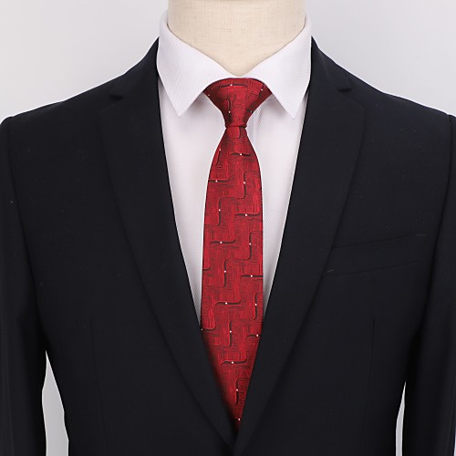 

Men's Party / Work / Basic Necktie - Print / Jacquard / Solid Colored