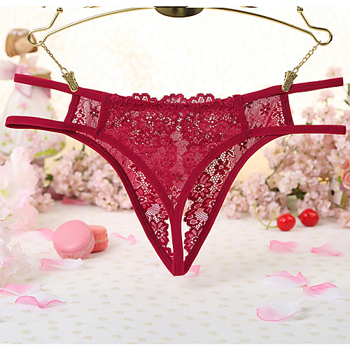 

Women's Lace / Cut Out / Bow G-strings & Thongs Panties - Normal Low Waist Red Khaki White One-Size