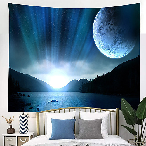 

Outer Space Planet Moon Earth Stars Wall Hanging Wall Tapestry Home Art Decor Wall Decor for Kids Babys Children Bedroom Rooms Ceiling Living Room Nursery School