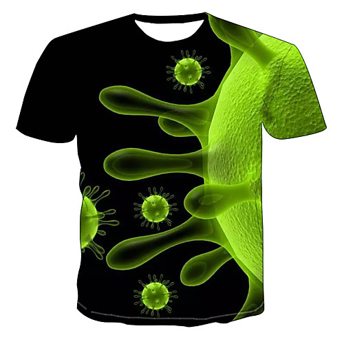 

Men's Daily Going out Basic T-shirt - Geometric / 3D / Graphic Print Black
