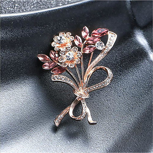 

Women's Cubic Zirconia Brooches Classic Flower Stylish Simple Classic Brooch Jewelry Gold Silver For Party Gift Daily Work Festival