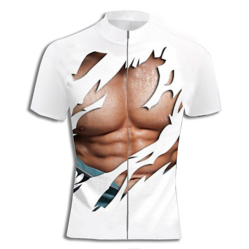 

Men's Daily Spring & Summer Regular Jacket, Geometric Stand Short Sleeve Polyester White