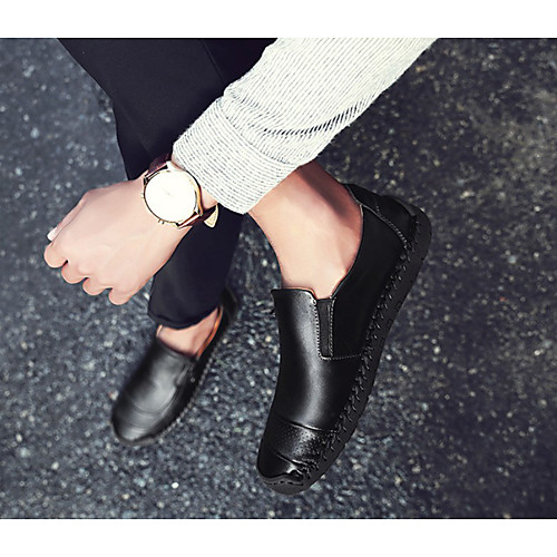 

Men's PU Spring & Summer Vintage / British Loafers & Slip-Ons Golf Shoes Non-slipping Dark Brown / Yellow / Black