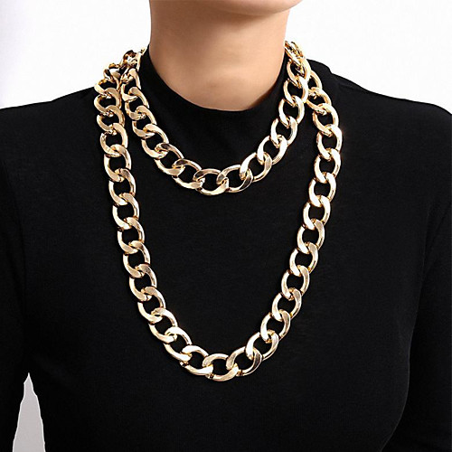 

Women's Chain Necklace Necklace Layered Necklace Stacking Stackable Statement Vintage Punk Trendy Chrome Gold 69 cm Necklace Jewelry 1pc For Anniversary Masquerade Street Birthday Party Festival