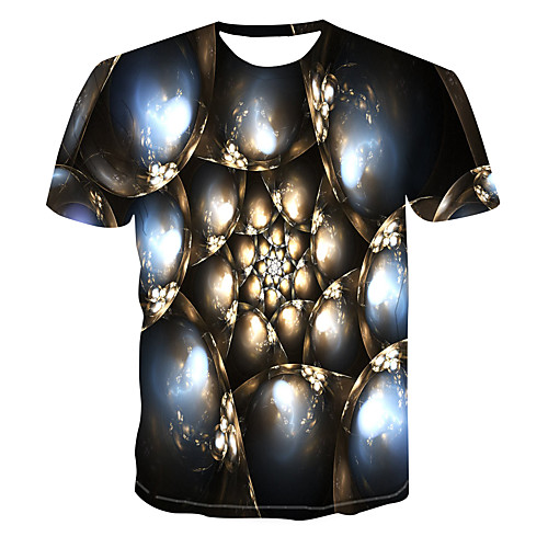 

Men's Club Weekend Street chic / Punk & Gothic T-shirt - Color Block / 3D / Abstract Print Gray