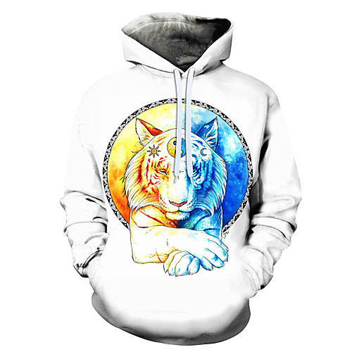 

Men's 3D Print / Casual Hoodie - 3D / Cartoon / Character White US32 / UK32 / EU40