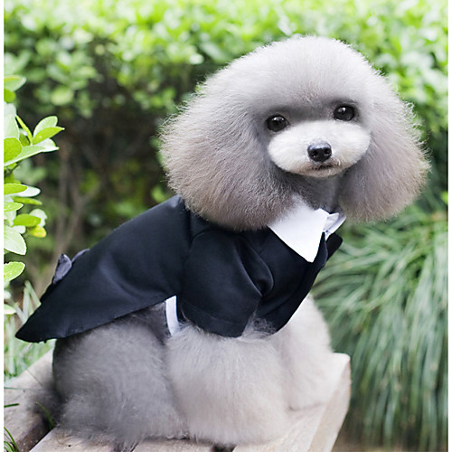 

Dog Tuxedo Suit Wedding Dress Dog Clothes Black Costume Husky Border Collie Corgi Polyester Solid Colored Party / Evening Classic XS S M L XL