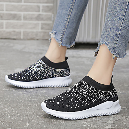 

Women's Flats Flat Heel Round Toe Tissage Volant Casual / Minimalism Walking Shoes Fall / Spring & Summer Pink / White / Black