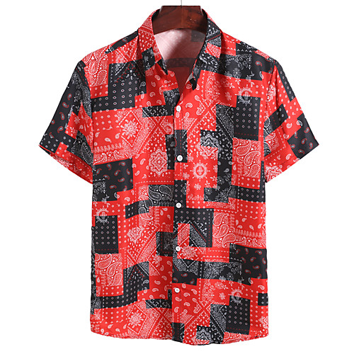 

Men's Holiday Shirt - Geometric Red