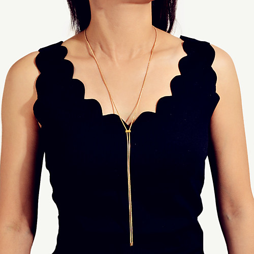 

Women's Necklace Classic Vertical / Gold bar Romantic Korean Sweet Fashion Chrome Gold 104 cm Necklace Jewelry 1pc For Wedding Party Evening Engagement Prom Beach