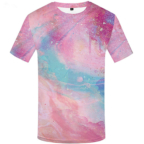 

Men's Daily Sports Basic / Street chic T-shirt - Floral / 3D / Graphic Print Purple