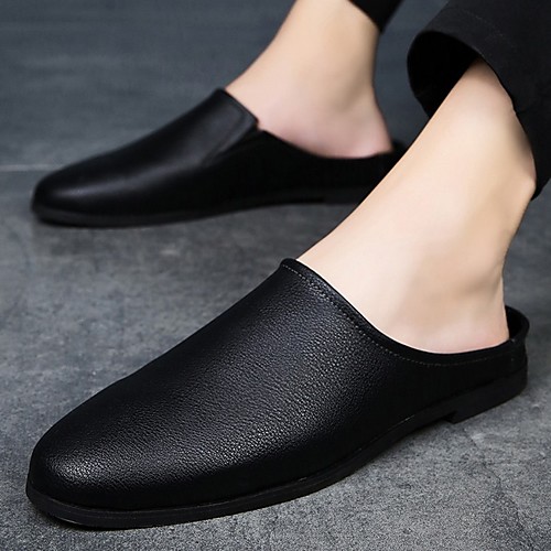 

Men's PU Spring & Summer Classic Slippers & Flip-Flops Black