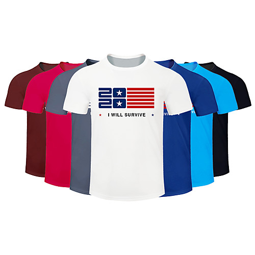 

Men's Running T-Shirt Workout Shirt Round Neck Running Walking Jogging Breathable Quick Dry Moisture Wicking Sportswear Plus Size Tee / T-shirt Top Short Sleeve Activewear Micro-elastic