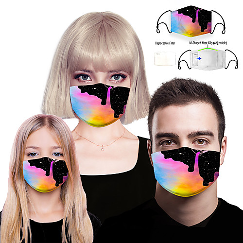 

Mask Filter Element Women's Polyester Spandex One-Size Rainbow 1pc / pack Adults Layered Mesh Sport Home All Seasons